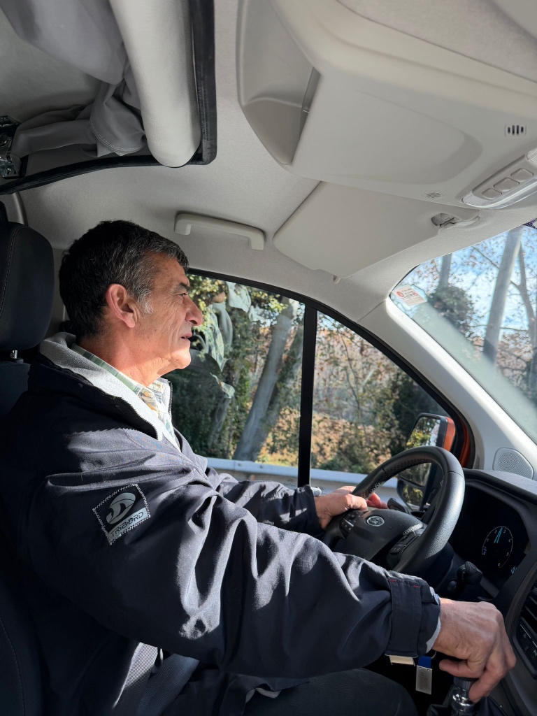 Interior con el conductor